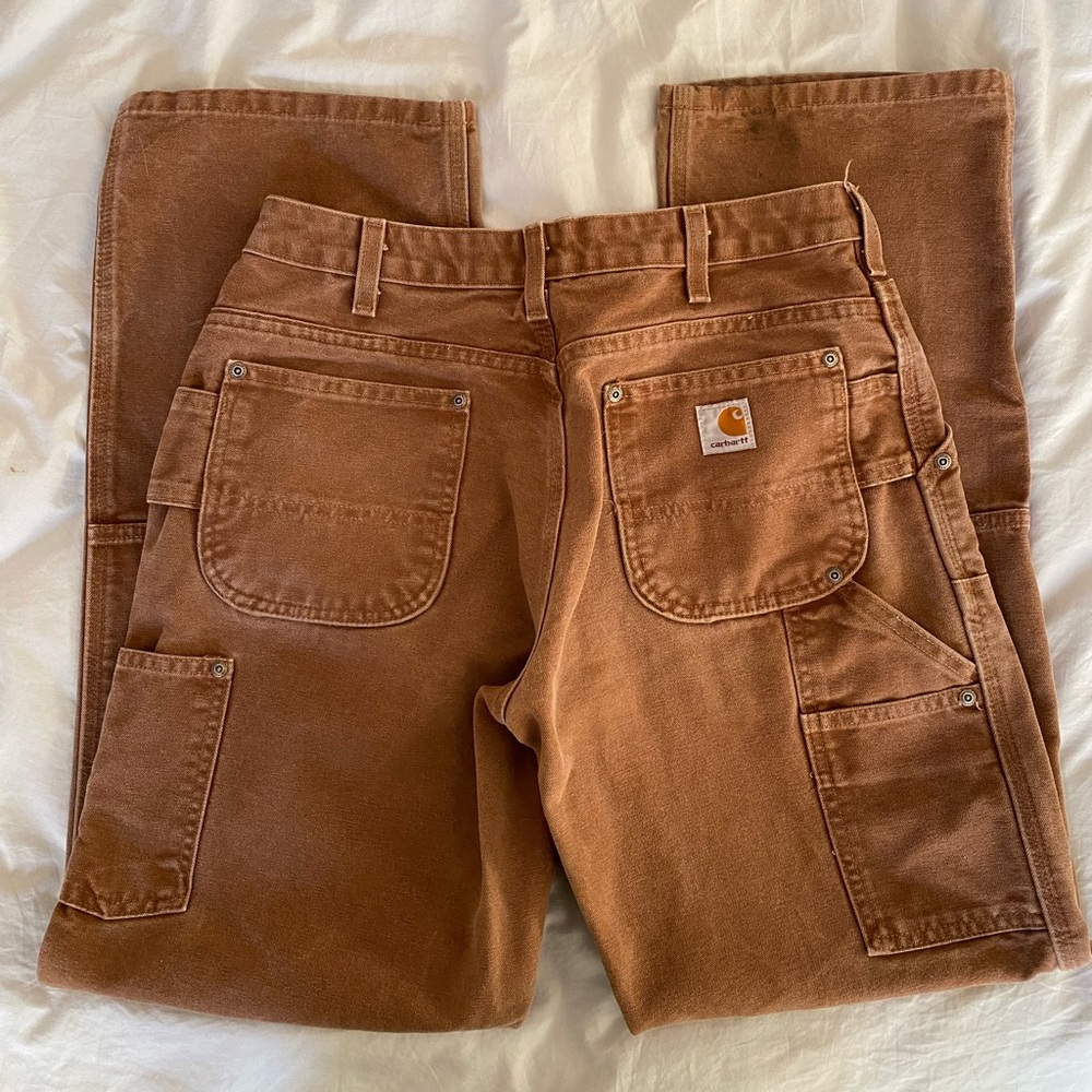 Brown Carhartt Cotton Double Knee Pants